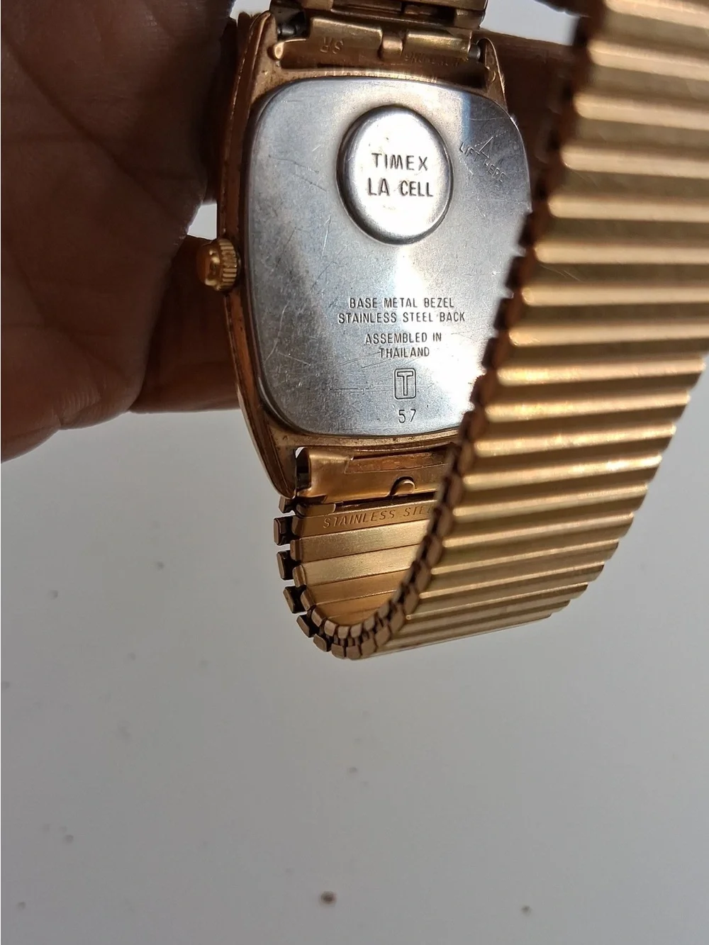 Timex Gold Tone Square Dial Men's Quartz Watch - Gold